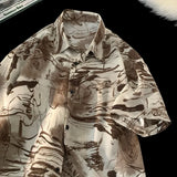 ADVBRIDGE  -  Trendy Men's Tie-Dye Short Sleeve Shirt - Breathable Casual Summer Top Streetwear Fashion Hawaiian Shirt for Man M-XXXXXL