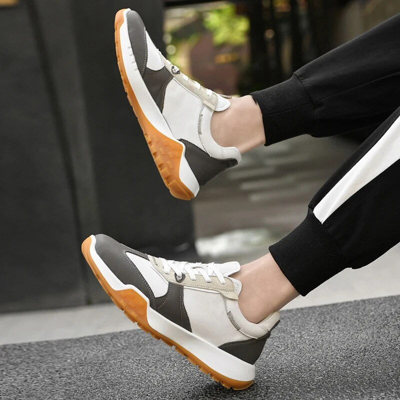 Advbridge Genuine Leather Men Sneakers Flat High Quality Causal Men Shoes Male Footwear Non-slip Fashion Sneakers Men Shoes