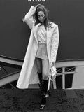 Advbridge Lapel Loose Woolen Overcoat For Women Long Fleece Faxu Cashmere Long Sleeve Jackets Female's Fashion High Street Winter Coats