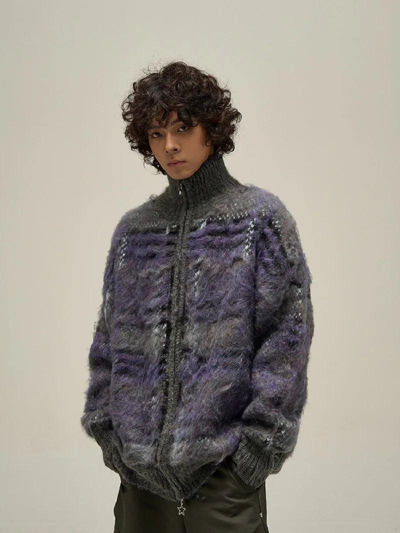 Advbridge Y2k American Fashion Casual Retro Knit Sweater Men 2024 Harajuku Autumn Comfy Loose Lazy Wind Small Salt Wear Cardigan Coat Tide