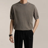 ADVBRIDGE  -  Outfit Striped Contrast Male T-Shirts Graphic Cool Tee Shirt High-Quality Oversized Comfortable T Shirt Comfort Soft Q274