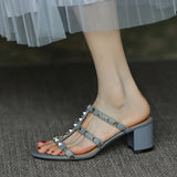 ADVBRIDGE  -  summer Women Famous Brand Sandals Anklep Wrap Buckle Strap Front Open Toe Null Shoes With Gold Studded Microfiber Leather Pumps