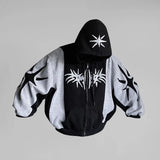 Advbridge Y2K vintage zip up hoodie Harajuku Patchwork Gothic streetwear Hip Hop Oversized Hoodie Men women Sweatshirt Fashion Casual Tops