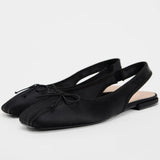 Advbridge High Quality Women's Ballet Flats Butterfly Knot Decoration Summer Footwear Square Head Mary Jane Dance Female Barefoot Shoes