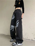 Advbridge Goth Pants E Girl Y2k Skeleton Hands Print Women Oversize 2022 Fashion Punk Denim Trousers Streetwear Hip Hop High Gothic Jeans