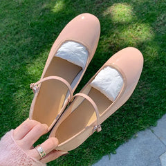 Advbridge lolita round toe buckle strap mary janes women loafers flat shoes ladies pink/silver ballerinas slip on low heels moccasins 2024