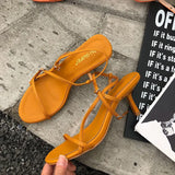 ADVBRIDGE  -  Summer New Women's Sandals One-Strap High Heels Square Head Fairy Style Black Versatile Open-Toe Thin Heel Rubber Outsole