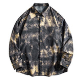 ADVBRIDGE  -  Men's Beach Travel Shirt Personalized Trendy Lapel Floral Pattern Printed Long-sleeved Vacation Casual Inch Clothes Shirt