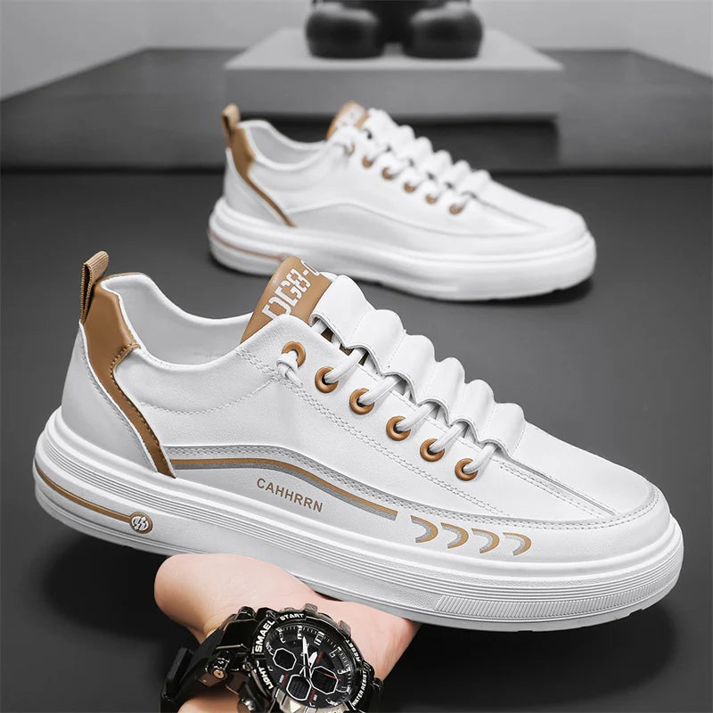 ADVBRIDGE  -  Men's Small White Shoes Canvas Shoes Fashion Shoes Leather Comfortable Shoes Top Breathable Board Shoes Fashion Casual Shoes