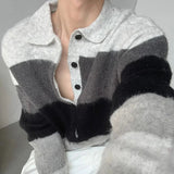 Advbridge Autumn Men's Luxury Striped Polo Neck Knit Pullover Sweater Long Sleeve Casual Streetwear Leisure Korean Popular Knitwear M-2XL