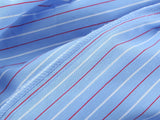 ADVBRIDGE  -  Blue Striped Two-piece Set Women Long Sleeve Pocket Blouse+Drawstring Pants Sets Spring New Fashion Casual Poplin Trouser Suits