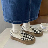 ADVBRIDGE  -  Thick-soled Checkered Women's Shoes Casual Slip-on Loafers New Spring Fashionable Rubber Board Shoes For Men Women