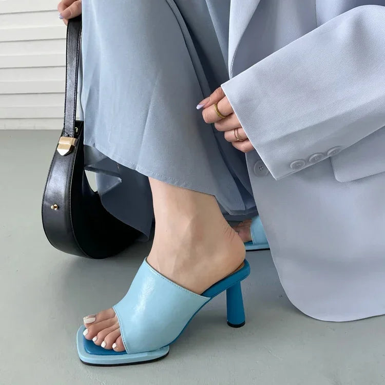 ADVBRIDGE  -  Summer Luxury Design Slipper Women Fashion Platform Square Toe High Heel Ladies High Quality Slides Outdoor Dress Party Sandals