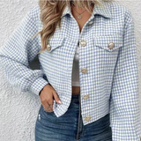 Advbridge Women OL Style Single Breasted Coats Winter Fashion Long Sleeve Jacquard Outwear French Female Chic Houndstooth Slim Jackets