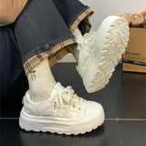 ADVBRIDGE  -  Cute Bow Womens Volcanise Shoes Retro Versatile Non Slip Skateboard Shoes Wear Resistant Lace Kawaii Shoes for Ladies