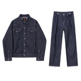 Advbridge Men's Wear Long Sleeve Denim Coat Causal 2024 Spring Autumn Washed Straight Jeans Suit Korean Fashion Two Pieces Set