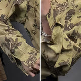 Advbridge Mens Shirt Floral Mature Style Shirt American Retro Niche Nightclub Performance Temperament Long-Sleeve Top Men'S Clothing 2024