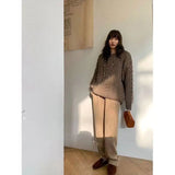ADVBRIDGE Early Autumn New Hiphop Drape Narrow Version Khaki Tweed Casual Pants for Women Autumn and Winter techwear women
