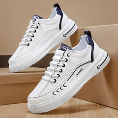 ADVBRIDGE  -  Men's Small White Shoes Canvas Shoes Fashion Shoes Leather Comfortable Shoes Top Breathable Board Shoes Fashion Casual Shoes