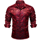 Advbridge New Luxury Silk Designer Men's Shirt Long Sleeve Social Button Down Collar Dress Shirts Blouse Prom Party Men Clothing