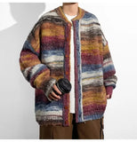 Advbridge 2024 Men Striped Sweater Casual Elastic Cardigan Men Harajuku Patchwork Knitted Warm Top Fashion Brand Male Jumper Clothes