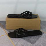 ADVBRIDGE  -  Women's Flat Slippers Fashion Breathable Hollow Cross Design Outdoor Slides Casual Sandals for Women Large Size 40 41