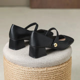 Advbridge Chunky Block Pumps for Women Slip On Low Heel Closed Round Toe Dress Classic Mid Square Shoes Wedding Party Office Lady  Shoes