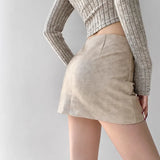 Advbridge PU Leather Skirt For Women High Waist Crocodile Pattern Black Office Lady Club Sexy Bodycon Mini A-line Skirts