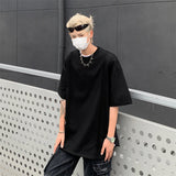 ADVBRIDGE  -  New Men's Short Sleeve T-Shirt Loose Fit Plus Size Half Sleeve Steel Printed Bodycon Tops for Spring Summer Trendy Q130