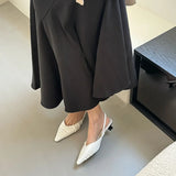 ADVBRIDGE  -  Fashion Spring Slingback Sandals Women Half Wrap Pointy Toe Designer Low Heel Shoes Elegant Shallow Pumps Party Dress Mules