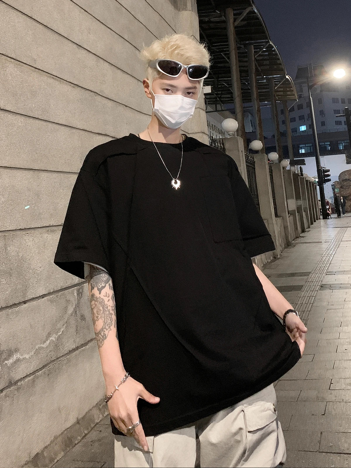 ADVBRIDGE  -  New Cotton Men's Fashion Short-sleeve Man T Shirt Short Sleeve Pure Color Men T Shirt for Male Tops Clothing Q115
