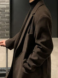 Advbridge Autumn Winter Long Casual Brown Black Soft Thick Warm Woolen Coat Men Sashes Luxury Designer Plus Size Overcoat 5XL