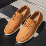 ADVBRIDGE  -  Spring Summer Casual Shoes for Men Soft Lace-up Suede Loafers Men British Style Flats Driving Shoes Man mocasines de hombre