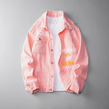 Advbridge Spring and Autumn Men's Denim Jacket Casual Solid Collar Single Breasted Jeans Jacket Men's Regular Opened Cotton Jacket