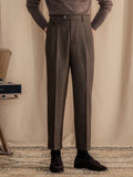 ADVBRIDGE  -  Italian Retro British Wool Herringbone Pants Men's Autumn and Winter Straight Casual Pants Fashion All-match