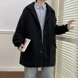 Advbridge Men's Solid Color Coat Trench British Style Lapel Single Breasted Coats Black Apricot Casual Daily Straight Hem Outwear
