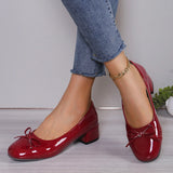 Advbridge 2024 New Women Pumps Platform Round Toe Heels Women Bow-knot Sweet Ballet Shoes Office Woman Mary Jane Shoes Zapatos De Mujer