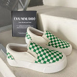 ADVBRIDGE  -  Thick-soled Checkered Women's Shoes Casual Slip-on Loafers New Spring Fashionable Rubber Board Shoes For Men Women