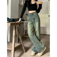 Advbridge Y2k Baggy Wide Leg Jeans Women Vintage Streetwear Washed Denim Pants Grunge Basic Slouchy Blue Trousers Femme Spring