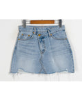 Advbridge -  Vintage Ripped Irregular Waist Denim Skirt Women Jeans Skirts Summer New Trend High Street Mini Skirt Sexy A Line Denim Skirts