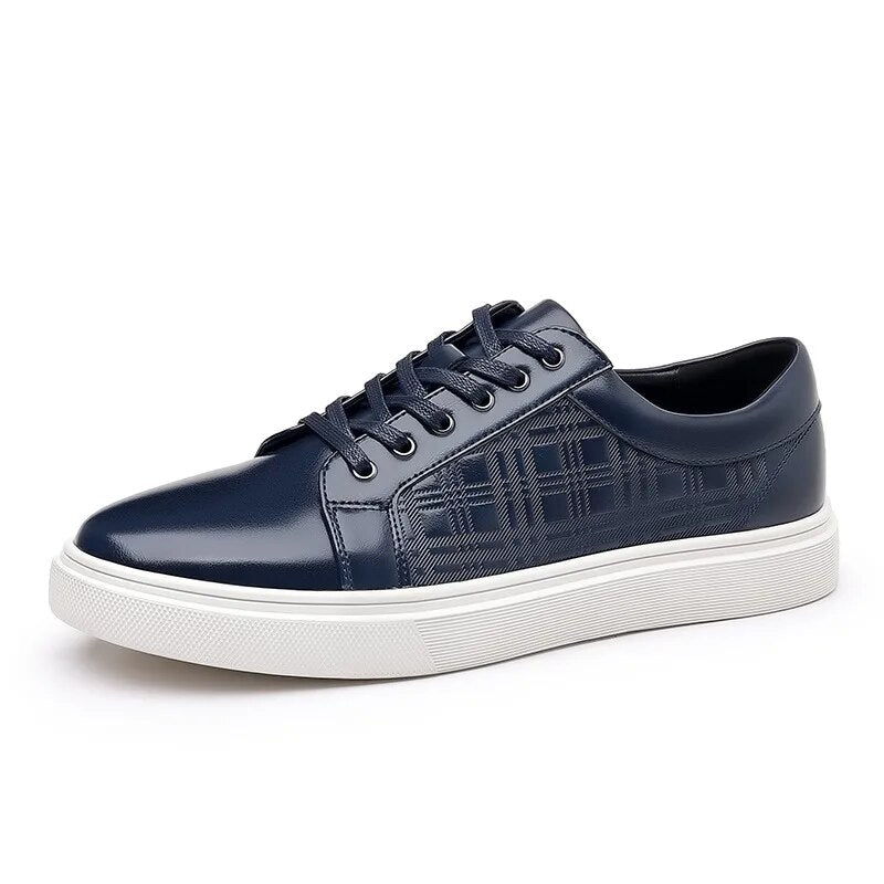 Advbridge Daily Men's Luxury Brand Shoes Casual Blue Sneakers Summer Shoes Man Lace-up Comfortable Leather Flat Shoes