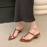 ADVBRIDGE  -  Fashion T Tied Design Brand Slippers Women Sexy Clip Toe Wedges Slide Sandals Summer Concise Comfortable Casual Women Flip Flops