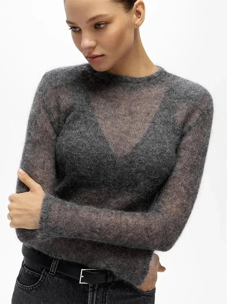 Advbridge aspen outfit winter Boss Mode See Through Knitted Sweater