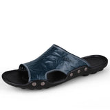 ADVBRIDGE  -  New Men's Slippers Summer Outside Leather Sandals Big Size Beach Slippers Anti-slip Mens Shoes