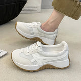 ADVBRIDGE  -  Tennis Shoes Women's Thick Soled Casual Sports Shoes Breathable Super Soft Cute Retro Crawling Shoes Fashionable Solid Color