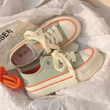 ADVBRIDGE  -  Women's Thick Bottom Canvas Shoes Summer Thin Style Versatile Design Rubber Sole Pure Color Adult Unisex Fashionable Board Shoes