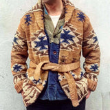 Advbridge Men‘s Wintern outfits Men Heavy Jacquard Fashion Sweater Autumn and Winter Retro Casual Thick Cardigan Knit Sweater Coat