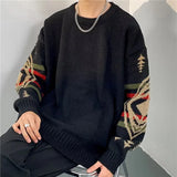 Advbridge Vintage Men Clothing Casual Knitted Pullover INS Knitting Fashion O-Neck Tops Streetwear Winter Graphic Long Sleeve Sweater