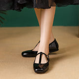 ADVBRIDGE  -  Spring Autumn Women Flats Brand Elegant Office Ladies Mary Jane Shoes Flat Soft Black Purple Big Size 42 D531