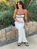 ADVBRIDGE  -  Elegant Knitted Patchwork Long Dresses Women Casual Loose Sleeveless Low Cut Tube Sling Dress Female Spring Chic Street Vestidos